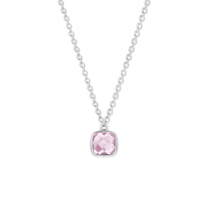 Collier Argent pierre rose - Naiomy