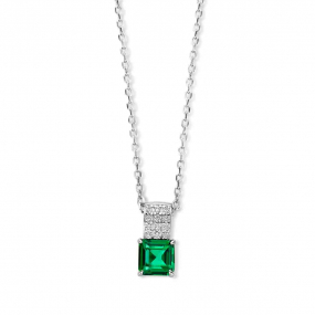 Collier Argent pierre verte et serti similaire