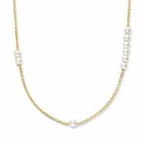 Collier Argent plaqu or - 9 perles  - similaire