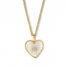 Collier Argent plaqu or - coeur nacre similaire