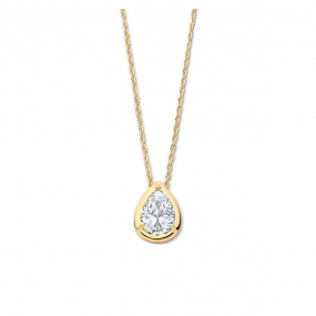 Collier argent - plaqu or et oxydes - Naiomy