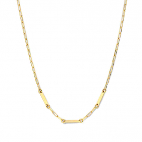 Collier argent plaqu or jaune avec 3 plaques - Naiomy