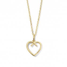 Collier Argent plaqu or jaune avec pendentif en forme de cur - Naiomy
