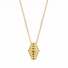 Collier argent - plaqu or - pendentif nervur - Naiomy