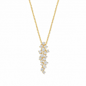 Collier argent - plaqu or serti similaire