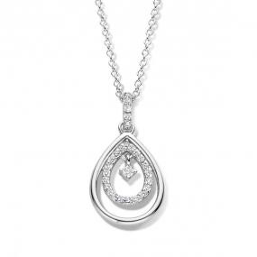 Collier Argent serti d'oxydes de similaire