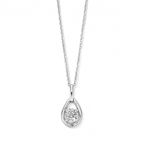 Collier Argent serti d'un zirconium - similaire