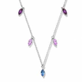 Collier Argent serti de Zirconium - similaire