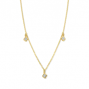 Collier Argent trois motifs floraux similaire