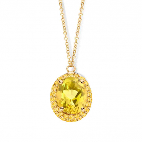 Collier citrine et saphir jaune- One