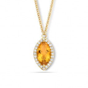 Collier Citrine et diamants One More