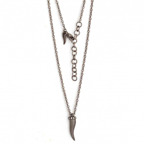 Collier corne Mano J en titane serti de similaire