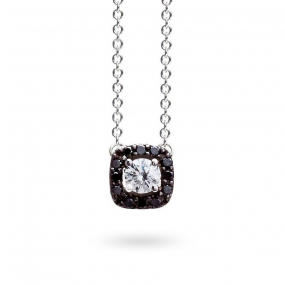 Collier diamants blanc et noirs One More