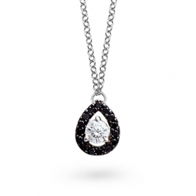 Collier diamants blancs et noirs One