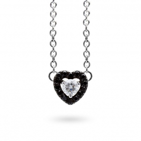 Collier diamants blancs et noirs One