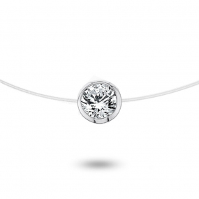 Collier diamant Nylon 0.20 ct serti clos