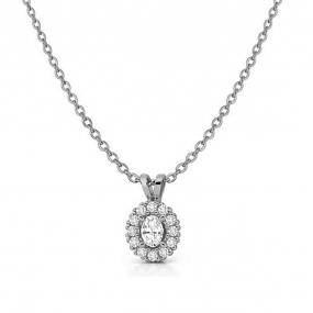 Collier diamant Ovale de Synth�se