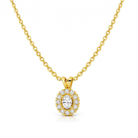 Collier diamant Ovale de Synth�se