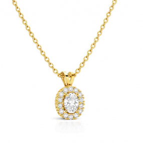 Collier diamant Ovale de Synth�se