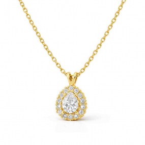 Collier diamant poire de Synth�se