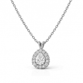 Collier diamant poire de Synth�se