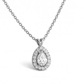 Collier diamant poire de Synth�se
