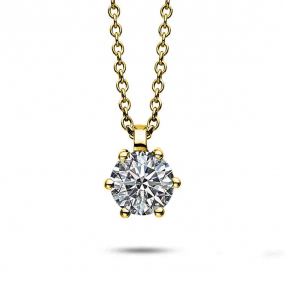 Collier Diamant Solitaire - 6 Griffes