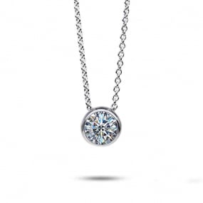 Collier Diamant Solitaire Serti Clos