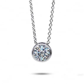 Collier Diamant Solitaire - Serti Clos