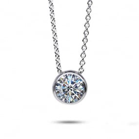 Collier Diamant Solitaire - Serti Clos