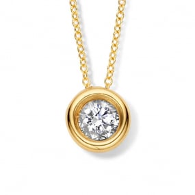 Collier Diamant Solitaire - Serti Clos