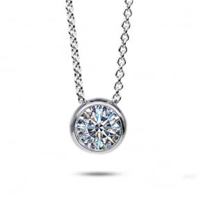 Collier Diamant Solitaire - Serti Clos