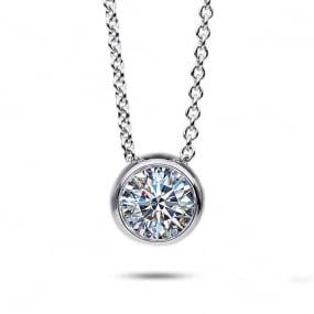 Collier Diamant Solitaire -Serti Clos