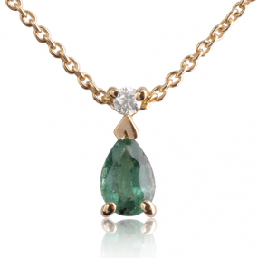 Collier Emeraude 0.22 ct serti d'un similaire