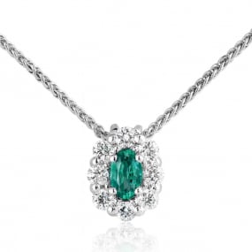 Collier Emeraude entouré de diamants
