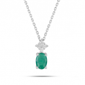 Collier Emeraude et Zirconium