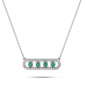 Collier Emeraude et Zirconium