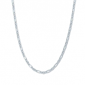 Collier en argent avec maillons nervurs - Naiomy