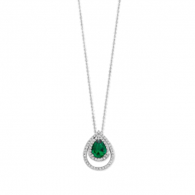 Collier en Argent - Oxydes Verts  Forme similaire