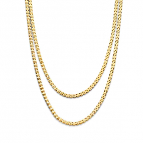 Collier en Argent plaqu or double similaire