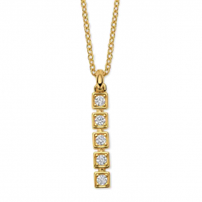 Collier en argent plaqué or et Oxydes - Naiomy 