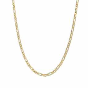 Collier en argent plaqu or jaune avec maillons nervurs - Naiomy
