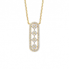 Collier en argent plaqué or jaune- similaire