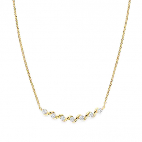 Collier en argent plaqué or jaune- Oxydes - Naiomy 