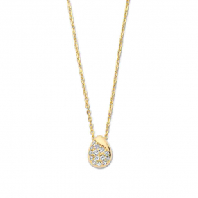 Collier en argent plaqu or jaune pendentif en forme de goutte - Naiomy