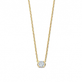 Collier en argent plaqu or jaune pendentif oxydes - Naiomy