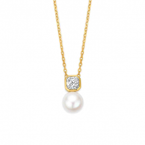 Collier en argent plaqué or - perle similaire