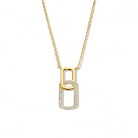 Collier en argent -  plaqu-or - serti de zirconium Naiomy Silver