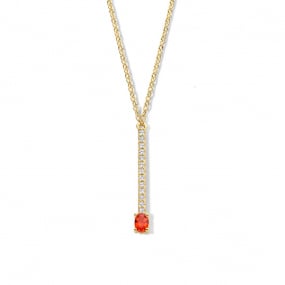 Collier en argent - plaqu-or - serti de zirconium Naiomy Silver