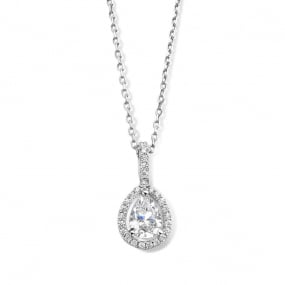 Collier en Argent Serti de Zirconium Forme Goutte - Naiomy 